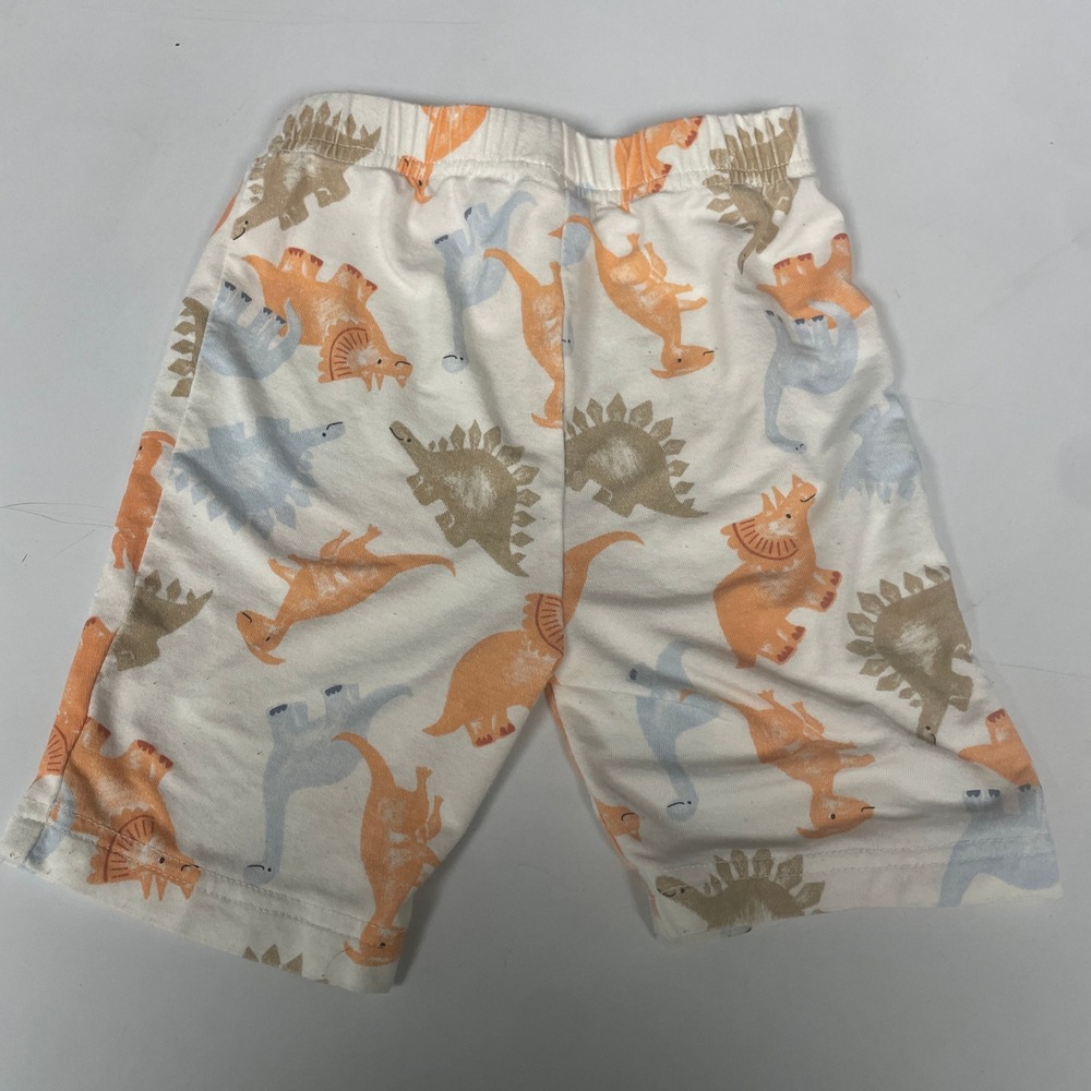 Milkberry Pajamas Kids 4T Dinosaur Bamboo Rayon Short Sleeve Set White Orange - Picture 5 of 7